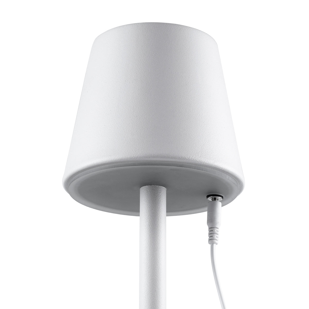 NEGA 60474 Μοντέρνο Επιτραπέζιο Φωτιστικό Πορτατίφ LED 2.2W 154lm 360° DC 5V Επαναφορτιζόμενο με Μπαταρία Li-ion 4000mAh - Διακόπτη Αφής - Θερμό Λευκό 2700K - Dimmable - D10 x H39cm - Λευκό