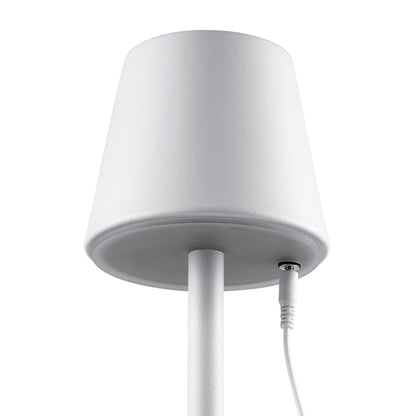 NEGA 60474 Μοντέρνο Επιτραπέζιο Φωτιστικό Πορτατίφ LED 2.2W 154lm 360° DC 5V Επαναφορτιζόμενο με Μπαταρία Li-ion 4000mAh - Διακόπτη Αφής - Θερμό Λευκό 2700K - Dimmable - D10 x H39cm - Λευκό