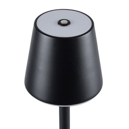 NEGA 60477 Μοντέρνο Επιδαπέδιο Φωτιστικό LED 2.2W 154lm 360° DC 5V Επαναφορτιζόμενο με Μπαταρία Li-ion 4000mAh - Διακόπτη Αφής - Θερμό Λευκό 2700K - Dimmable - D10 x H135cm - Μαύρο