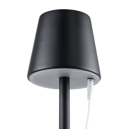 NEGA 60477 Μοντέρνο Επιδαπέδιο Φωτιστικό LED 2.2W 154lm 360° DC 5V Επαναφορτιζόμενο με Μπαταρία Li-ion 4000mAh - Διακόπτη Αφής - Θερμό Λευκό 2700K - Dimmable - D10 x H135cm - Μαύρο