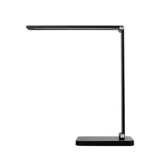 TEBLA 60482 Μοντέρνο Επιτραπέζιο Φωτιστικό Γραφείου με Ασύρματη Φόρτιση 5W 1A LED 5W 500lm 120° AC 220-240V IP20 Ρυθμιζόμενο Λευκό CCT με Αφή 2700K/4500K/6000K Dimmable - Bridgelux SMD Chip - Μαύρο - Μ11 x Π31 x Υ52