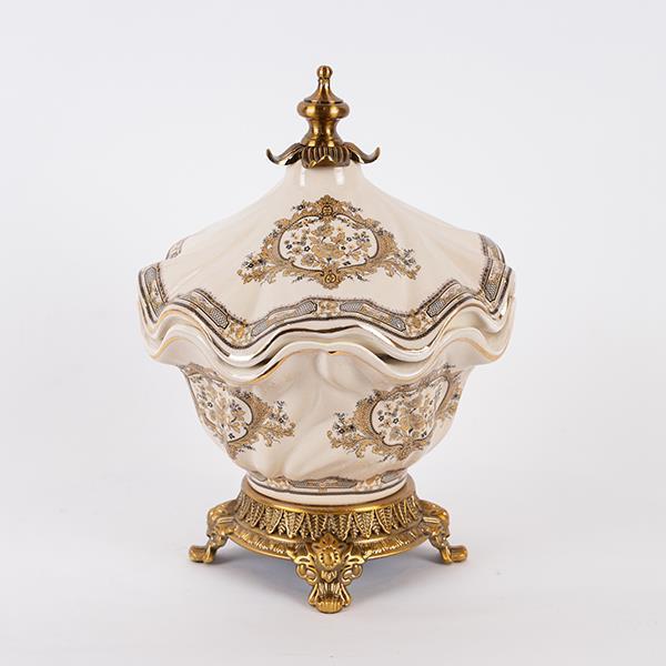 ΦΟΝΤΑΝΙΕΡΑ ΠΟΡΣΕΛΑΝΙΝΗ ΛΕΥΚΗ - ΧΡΥΣΗ 21x21x28