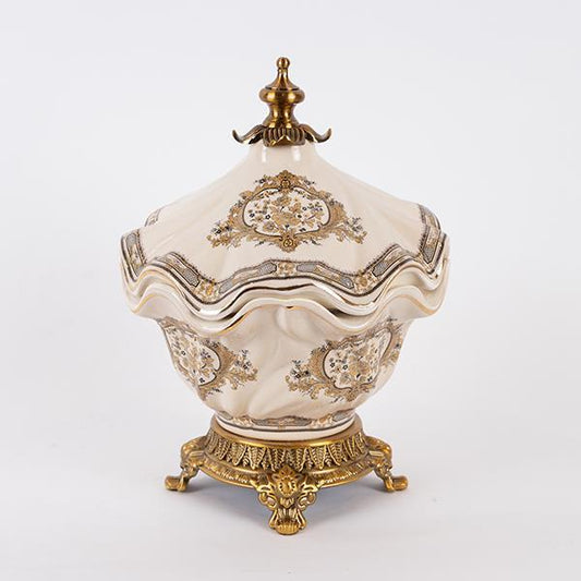 ΦΟΝΤΑΝΙΕΡΑ ΠΟΡΣΕΛΑΝΙΝΗ ΛΕΥΚΗ - ΧΡΥΣΗ 21x21x28