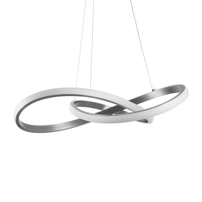 DEXTER 60948 Μοντέρνο Κρεμαστό Φωτιστικό Οροφής LED 72W 8064lm 300° AC 220-240V IP20 Ρυθμιζόμενο Λευκό CCT με Χειριστήριο από 2700K έως 6000K Dimmable - Lumileds SMD Chip - Νίκελ Βούρτσας - Μ56 x Π56 x Υ14