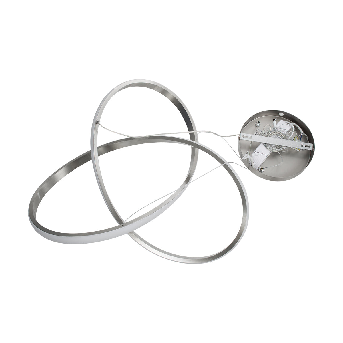 DEXTER 60948 Μοντέρνο Κρεμαστό Φωτιστικό Οροφής LED 72W 8064lm 300° AC 220-240V IP20 Ρυθμιζόμενο Λευκό CCT με Χειριστήριο από 2700K έως 6000K Dimmable - Lumileds SMD Chip - Νίκελ Βούρτσας - Μ56 x Π56 x Υ14