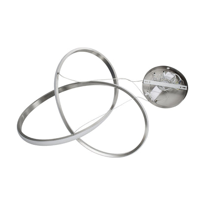 DEXTER 60948 Μοντέρνο Κρεμαστό Φωτιστικό Οροφής LED 72W 8064lm 300° AC 220-240V IP20 Ρυθμιζόμενο Λευκό CCT με Χειριστήριο από 2700K έως 6000K Dimmable - Lumileds SMD Chip - Νίκελ Βούρτσας - Μ56 x Π56 x Υ14