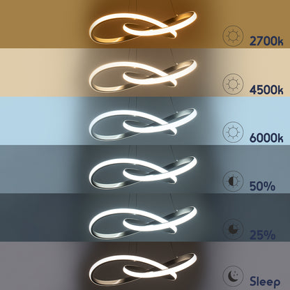 DEXTER 60948 Μοντέρνο Κρεμαστό Φωτιστικό Οροφής LED 72W 8064lm 300° AC 220-240V IP20 Ρυθμιζόμενο Λευκό CCT με Χειριστήριο από 2700K έως 6000K Dimmable - Lumileds SMD Chip - Νίκελ Βούρτσας - Μ56 x Π56 x Υ14