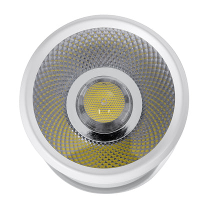 DETRONIC 60500 Επιφανειακό Κινούμενο Spot Downlight LED 10W 1350lm 24° AC 220-240V IP20 Φ9cm x Υ16cm - Στρόγγυλο - Λευκό - Ψυχρό Λευκό 6000K - Bridgelux COB - TÜV Certified Driver