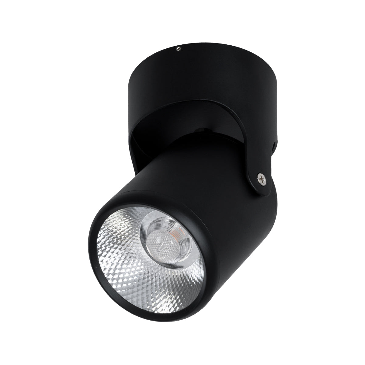 DETRONIC 60505 Επιφανειακό Κινούμενο Spot Downlight LED 10W 1250lm 24° AC 220-240V IP20 Φ9cm x Υ16cm - Στρόγγυλο - Μαύρο - Θερμό Λευκό 2700K - Bridgelux COB - TÜV Certified Driver