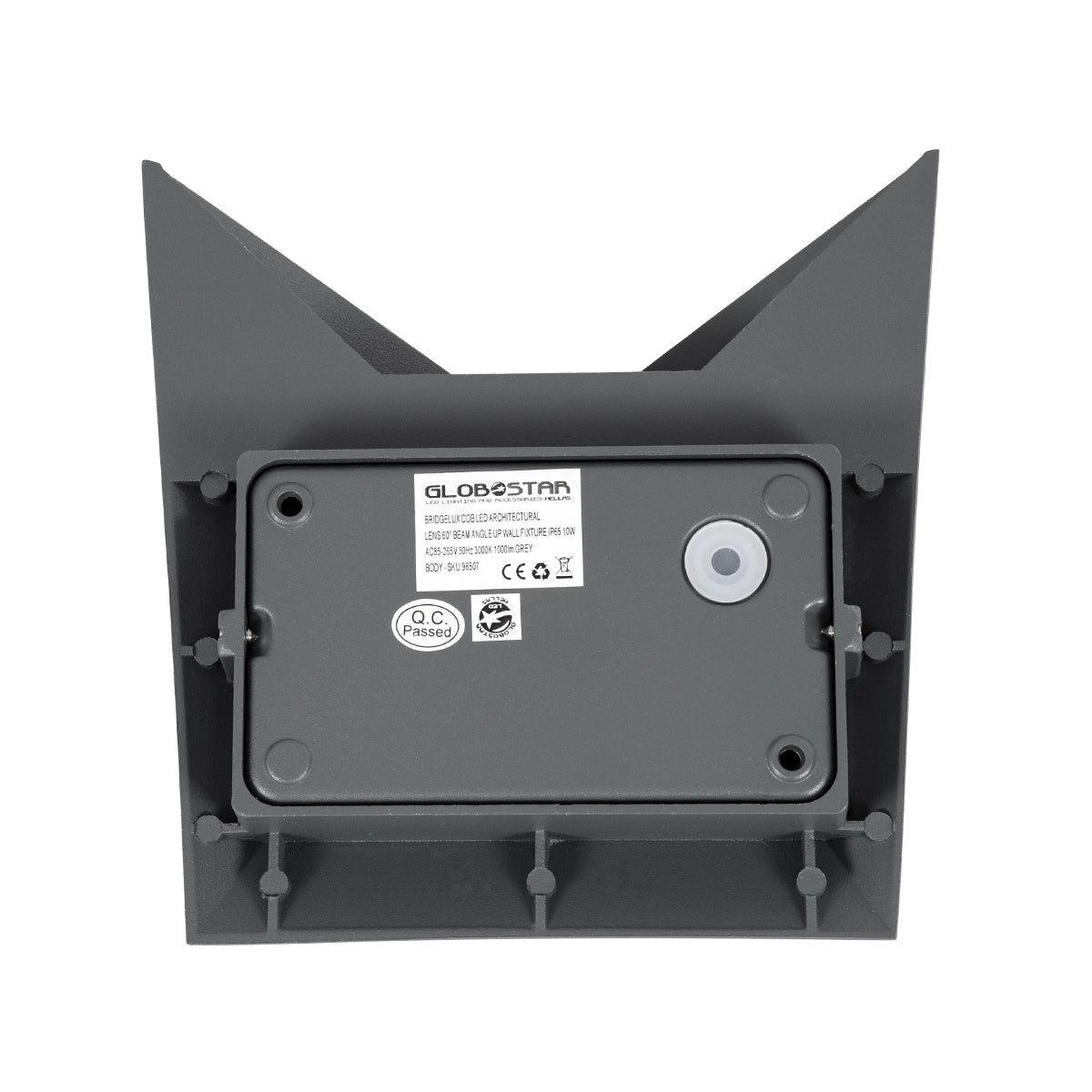 STEALTH 60522 Μοντέρνο Φωτιστικό Τοίχου - Απλίκα LED 10W 1100lm 60° AC 220-240V Αδιάβροχο IP65 Φυσικό Λευκό 4500K - Bridgelux COB Chip & TÜV SÜD Driver - Γκρι Ανθρακί Ματ - Μ17 x Π7.5 x Υ17