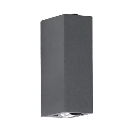 LINOR 60528 Μοντέρνο Φωτιστικό Τοίχου - Απλίκα LED 10W 1000lm 10° AC 220-240V Αδιάβροχο IP65 Θερμό Λευκό 2700K - Bridgelux COB Chip & TÜV SÜD Driver - Γκρι Ανθρακί Ματ - Μ12.5 x Π6 x Υ4