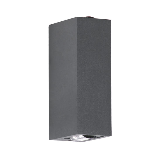 LINOR 60528 Μοντέρνο Φωτιστικό Τοίχου - Απλίκα LED 10W 1000lm 10° AC 220-240V Αδιάβροχο IP65 Θερμό Λευκό 2700K - Bridgelux COB Chip & TÜV SÜD Driver - Γκρι Ανθρακί Ματ - Μ12.5 x Π6 x Υ4