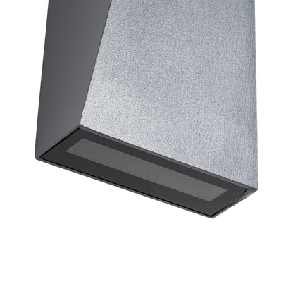 TRIANDE 60555 Φωτιστικό Τοίχου - Απλίκα Αρχιτεκτονικού Φωτισμού Εσωτερικού/Εξωτερικού Χώρου Up & Down LED 10W 1200lm 5° & 60° AC 220-240V IP65 Μ8.5 x Π8.5 x Υ20cm - Φυσικό Λευκό 4500K - Γκρι Αλουμίνιο - Bridgelux Chip