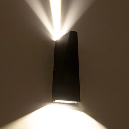 TRIANDE 60556 Φωτιστικό Τοίχου - Απλίκα Αρχιτεκτονικού Φωτισμού Εσωτερικού/Εξωτερικού Χώρου Up & Down LED 10W 1200lm 5° & 60° AC 220-240V IP65 Μ8.5 x Π8.5 x Υ20cm - Φυσικό Λευκό 4500K - Μαύρο Αλουμίνιο - Bridgelux Chip