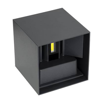 AXIS-S 60567 Φωτιστικό Τοίχου - Απλίκα Αρχιτεκτονικού Φωτισμού Εσωτερικού/Εξωτερικού Χώρου Up & Down LED 10W 1250lm 10 έως 60° AC 220-240V Αδιάβροχο IP65 Μ10 x Π10 x Υ10cm - Ψυχρό Λευκό 6000K - Γκρι Ανθρακί - Bridgelux Chip