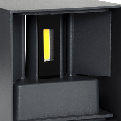 AXIS-S 60567 Φωτιστικό Τοίχου - Απλίκα Αρχιτεκτονικού Φωτισμού Εσωτερικού/Εξωτερικού Χώρου Up & Down LED 10W 1250lm 10 έως 60° AC 220-240V Αδιάβροχο IP65 Μ10 x Π10 x Υ10cm - Ψυχρό Λευκό 6000K - Γκρι Ανθρακί - Bridgelux Chip