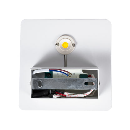 CUADRADO 60569 Φωτιστικό Τοίχου - Απλίκα Αρχιτεκτονικού Φωτισμού Εσωτερικού/Εξωτερικού Χώρου Up or Down LED 10W 1000lm 60° AC220-240V Αδιάβροχο IP65 - Σώμα Αλουμινίου & Tempered Glass - Μ14 x Π14 x Υ4.5cm - Θερμό Λευκό 2700K - Λευκό - Bridgelux Chip