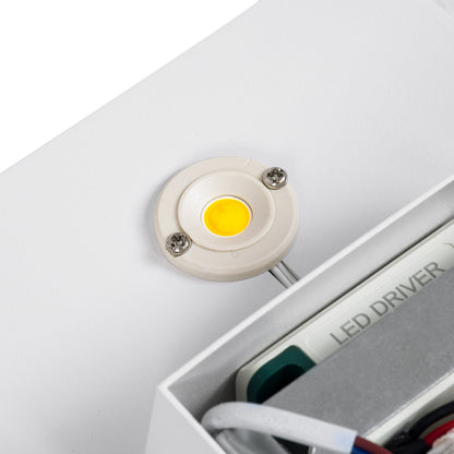 CUADRADO 60569 Φωτιστικό Τοίχου - Απλίκα Αρχιτεκτονικού Φωτισμού Εσωτερικού/Εξωτερικού Χώρου Up or Down LED 10W 1000lm 60° AC220-240V Αδιάβροχο IP65 - Σώμα Αλουμινίου & Tempered Glass - Μ14 x Π14 x Υ4.5cm - Θερμό Λευκό 2700K - Λευκό - Bridgelux Chip