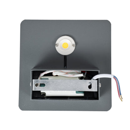 CUADRADO 60570 Μοντέρνο Φωτιστικό Τοίχου - Απλίκα LED 10W 1000lm 60° AC 220-240V Αδιάβροχο IP65 Θερμό Λευκό 2700K - Bridgelux COB Chip & TÜV SÜD Driver - Γκρι Ανθρακί Ματ - Μ14 x Π14 x Υ4.5