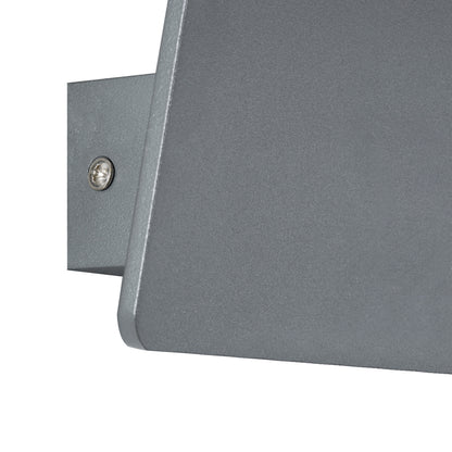 CUADRADO 60570 Μοντέρνο Φωτιστικό Τοίχου - Απλίκα LED 10W 1000lm 60° AC 220-240V Αδιάβροχο IP65 Θερμό Λευκό 2700K - Bridgelux COB Chip & TÜV SÜD Driver - Γκρι Ανθρακί Ματ - Μ14 x Π14 x Υ4.5