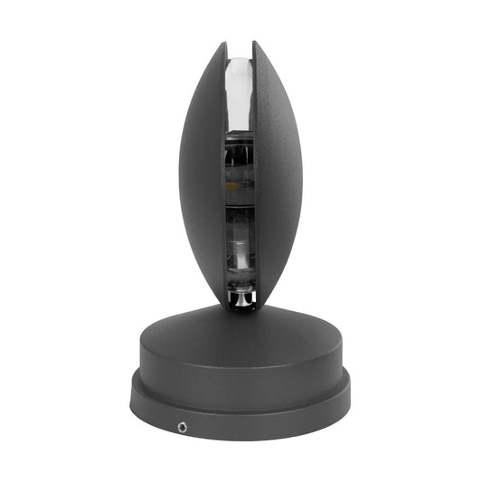 ZERODA 60599 Μοντέρνο Φωτιστικό Τοίχου - Απλίκα LED 9W 1080lm 3° x 360° AC 220-240V Αδιάβροχο IP65 Ψυχρό Λευκό 6000K - CREE XPE Chip & TÜV SÜD Driver - Γκρι Ανθρακί Ματ - Μ9.5 x Π11 x Υ16