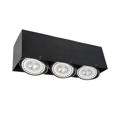 MAGMA 60628 Μοντέρνο Φωτιστικό Οροφής Σποτ Τρίφωτο 3 x GU10 IP20 Μαύρο Αλουμίνιο - Μ45 x Π15 x Υ13cm