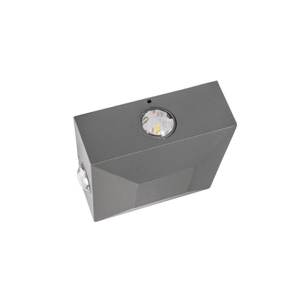 ARKOS KLV-101-0111 Φωτιστικό Τοίχου / Απλίκα LED 8W 840lm 15° AC 220-240V Αδιάβροχο IP65 Θερμό Λευκό 2700K - CREE SMD Chip & TÜV SÜD Driver - Γκρι Ανθρακί Ματ - Μ14 x Π5.5 x Υ14