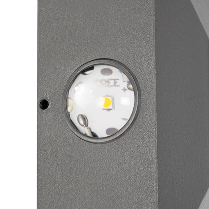 ARKOS KLV-101-0111 Φωτιστικό Τοίχου / Απλίκα LED 8W 840lm 15° AC 220-240V Αδιάβροχο IP65 Θερμό Λευκό 2700K - CREE SMD Chip & TÜV SÜD Driver - Γκρι Ανθρακί Ματ - Μ14 x Π5.5 x Υ14