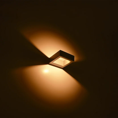 AURA KLV-101-0117 Φωτιστικό Τοίχου / Απλίκα LED 7W 875lm 45° AC 220-240V Αδιάβροχο IP65 Θερμό Λευκό 2700K - Bridgelux COB Chip & TÜV SÜD Driver - Γκρι Ανθρακί Ματ - Μ13 x Π15 x Υ4.5