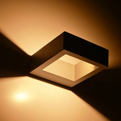 AURA KLV-101-0117 Φωτιστικό Τοίχου / Απλίκα LED 7W 875lm 45° AC 220-240V Αδιάβροχο IP65 Θερμό Λευκό 2700K - Bridgelux COB Chip & TÜV SÜD Driver - Γκρι Ανθρακί Ματ - Μ13 x Π15 x Υ4.5