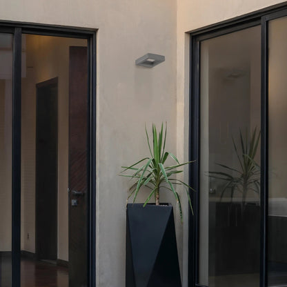 AURA KLV-101-0117 Φωτιστικό Τοίχου / Απλίκα LED 7W 875lm 45° AC 220-240V Αδιάβροχο IP65 Θερμό Λευκό 2700K - Bridgelux COB Chip & TÜV SÜD Driver - Γκρι Ανθρακί Ματ - Μ13 x Π15 x Υ4.5