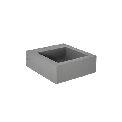 AURA KLV-101-0117 Φωτιστικό Τοίχου / Απλίκα LED 7W 875lm 45° AC 220-240V Αδιάβροχο IP65 Θερμό Λευκό 2700K - Bridgelux COB Chip & TÜV SÜD Driver - Γκρι Ανθρακί Ματ - Μ13 x Π15 x Υ4.5