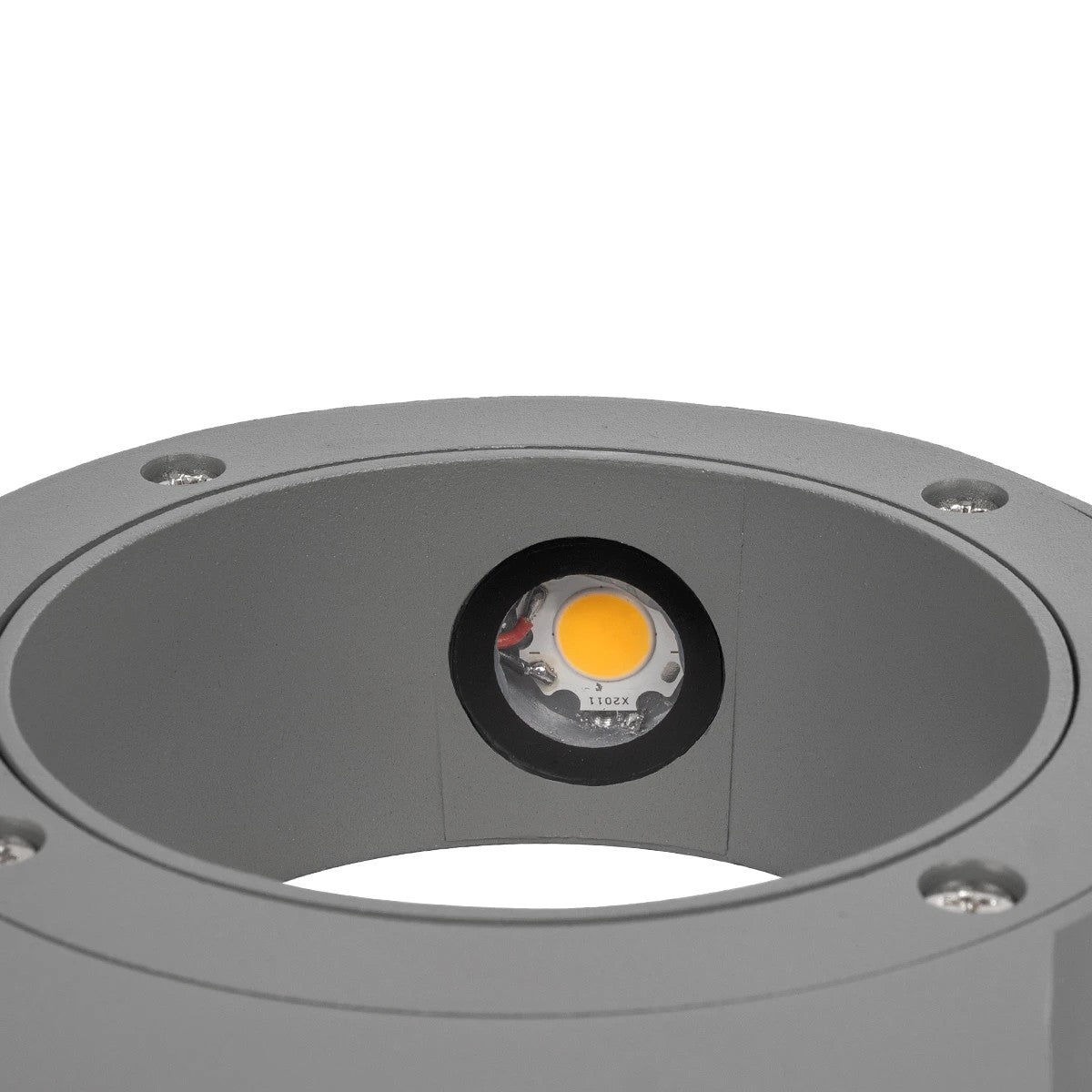 AURA KLV-101-0114 Φωτιστικό Τοίχου / Απλίκα LED 7W 875lm 45° AC 220-240V Αδιάβροχο IP65 Θερμό Λευκό 2700K - Bridgelux COB Chip & TÜV SÜD Driver - Γκρι Ανθρακί Ματ - Μ15 x Π13 x Υ4.5