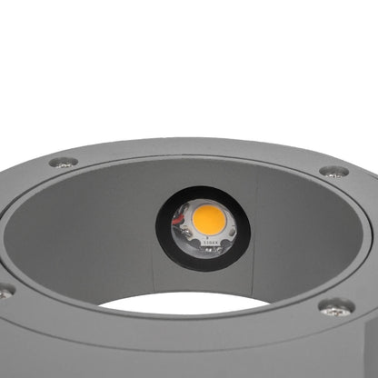 AURA KLV-101-0114 Φωτιστικό Τοίχου / Απλίκα LED 7W 875lm 45° AC 220-240V Αδιάβροχο IP65 Θερμό Λευκό 2700K - Bridgelux COB Chip & TÜV SÜD Driver - Γκρι Ανθρακί Ματ - Μ15 x Π13 x Υ4.5