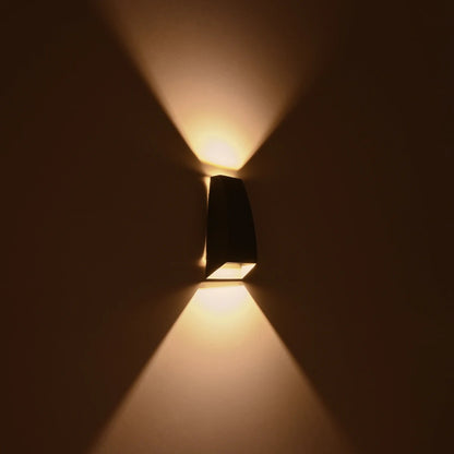 FLUX KLV-101-0120 Φωτιστικό Τοίχου / Απλίκα LED 6W 750lm 30° AC 220-240V Αδιάβροχο IP65 Θερμό Λευκό 2700K - Bridgelux COB Chip & TÜV SÜD Driver - Γκρι Ανθρακί Ματ - Μ5 x Π8.5 x Υ17