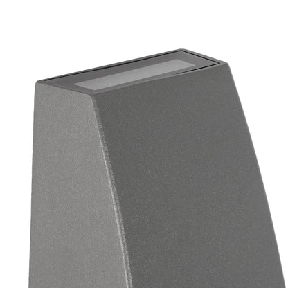 FLUX KLV-101-0120 Φωτιστικό Τοίχου / Απλίκα LED 6W 750lm 30° AC 220-240V Αδιάβροχο IP65 Θερμό Λευκό 2700K - Bridgelux COB Chip & TÜV SÜD Driver - Γκρι Ανθρακί Ματ - Μ5 x Π8.5 x Υ17