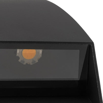 FLUX KLV-101-0119 Φωτιστικό Τοίχου / Απλίκα LED 6W 750lm 30° AC 220-240V Αδιάβροχο IP65 Θερμό Λευκό 2700K - Bridgelux COB Chip & TÜV SÜD Driver - Μαύρο Ματ - Μ5 x Π8.5 x Υ17