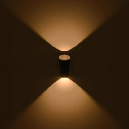 GANETTI 60671 Μοντέρνο Φωτιστικό Τοίχου - Απλίκα LED 10W 1250lm 60° AC 220-240V Αδιάβροχο IP65 Θερμό Λευκό 2700K - Bridgelux COB Chip & TÜV SÜD Driver - Μαύρο Ματ - Μ9.5 x Π11 x Υ19