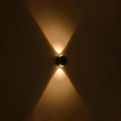 VEGA 60672 Μοντέρνο Φωτιστικό Τοίχου - Απλίκα LED 6W 750lm 30° AC 220-240V Αδιάβροχο IP65 Θερμό Λευκό 2700K - Bridgelux COB Chip & TÜV SÜD Driver - Μαύρο Ματ - Μ10 x Π7.5 x Υ10