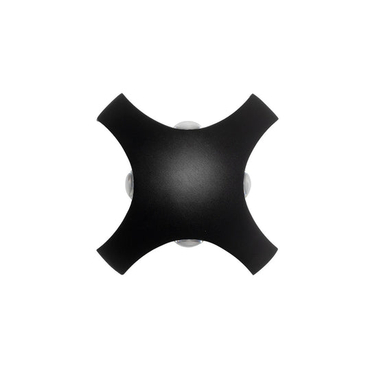 SPARK 60683 Μοντέρνο Φωτιστικό Τοίχου - Απλίκα LED 8W 1000lm 30° AC 220-240V Αδιάβροχο IP65 Θερμό Λευκό 2700K - CREE XPE Chip & TÜV SÜD Driver - Μαύρο Ματ - Μ14.5 x Π5 x Υ14.5