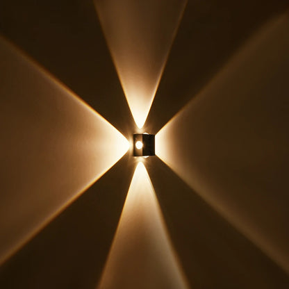 HIKARI 60686 Μοντέρνο Φωτιστικό Τοίχου - Απλίκα LED 8W 1000lm 30° AC 220-240V Αδιάβροχο IP65 Θερμό Λευκό 2700K - CREE XPE Chip & TÜV SÜD Driver - Μαύρο Ματ - Μ9 x Π4 x Υ9