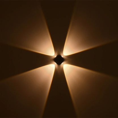 HIKARI 60687 Μοντέρνο Φωτιστικό Τοίχου - Απλίκα LED 8W 1000lm 30° AC 220-240V Αδιάβροχο IP65 Θερμό Λευκό 2700K - CREE XPE Chip & TÜV SÜD Driver - Μαύρο Ματ - Μ10 x Π4 x Υ10