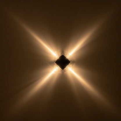 LUZ 60688 Μοντέρνο Φωτιστικό Τοίχου - Απλίκα LED 8W 1000lm 10° AC 220-240V Αδιάβροχο IP65 Θερμό Λευκό 2700K - CREE XPE Chip & TÜV SÜD Driver - Μαύρο Ματ - Μ13.5 x Π4.5 x Υ13.5