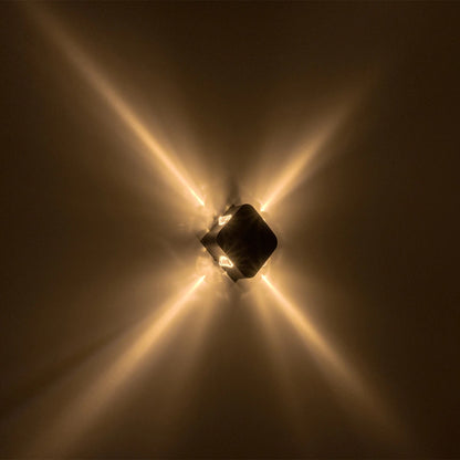 LUZ 60688 Μοντέρνο Φωτιστικό Τοίχου - Απλίκα LED 8W 1000lm 10° AC 220-240V Αδιάβροχο IP65 Θερμό Λευκό 2700K - CREE XPE Chip & TÜV SÜD Driver - Μαύρο Ματ - Μ13.5 x Π4.5 x Υ13.5