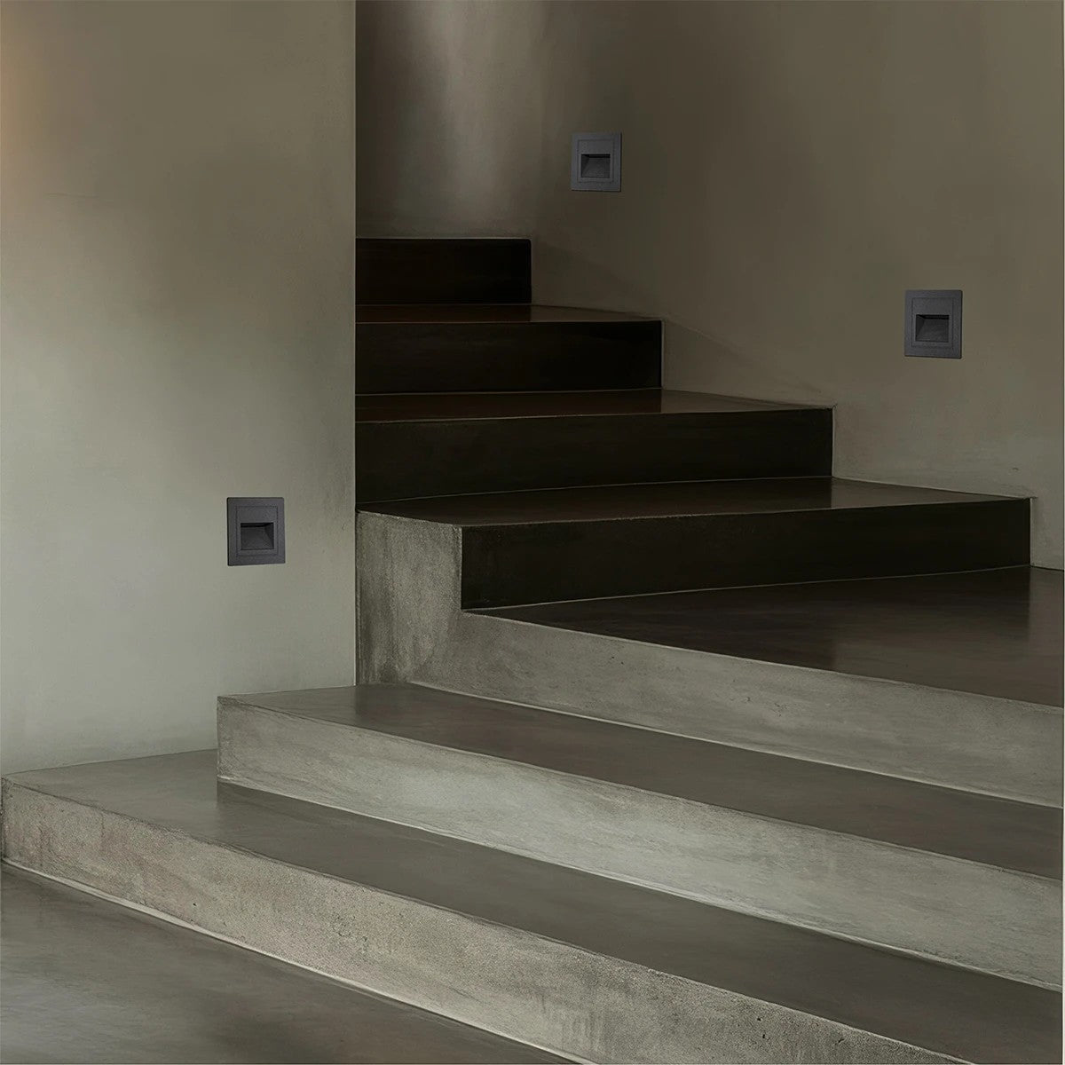 STEPART KLV-101-0078 Χωνευτό Φωτιστικό Σκαλοπατιού / Διαδρόμου LED 3W 375lm 45° AC 220-240V Αδιάβροχο IP65 Θερμό Λευκό 2700K - Lumileds SMD Chip & TÜV SÜD Driver - Γκρι Ανθρακί Ματ - Μ8.5 x Π5 x Υ8.5 / Q6.72 x 6.72