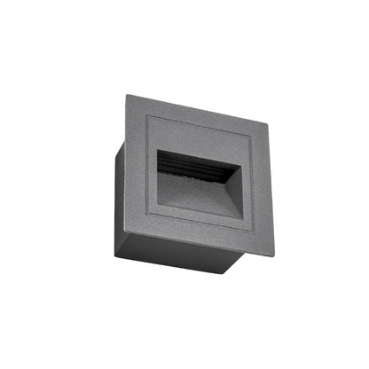 STEPART KLV-101-0078 Χωνευτό Φωτιστικό Σκαλοπατιού / Διαδρόμου LED 3W 375lm 45° AC 220-240V Αδιάβροχο IP65 Θερμό Λευκό 2700K - Lumileds SMD Chip & TÜV SÜD Driver - Γκρι Ανθρακί Ματ - Μ8.5 x Π5 x Υ8.5 / Q6.72 x 6.72