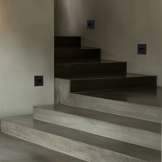 STEPART KLV-101-0077 Χωνευτό Φωτιστικό Σκαλοπατιού / Διαδρόμου LED 3W 375lm 45° AC 220-240V Αδιάβροχο IP65 Θερμό Λευκό 2700K - Lumileds SMD Chip & TÜV SÜD Driver - Μαύρο Ματ - Μ8.5 x Π5 x Υ8.5 / Q6.72 x 6.72