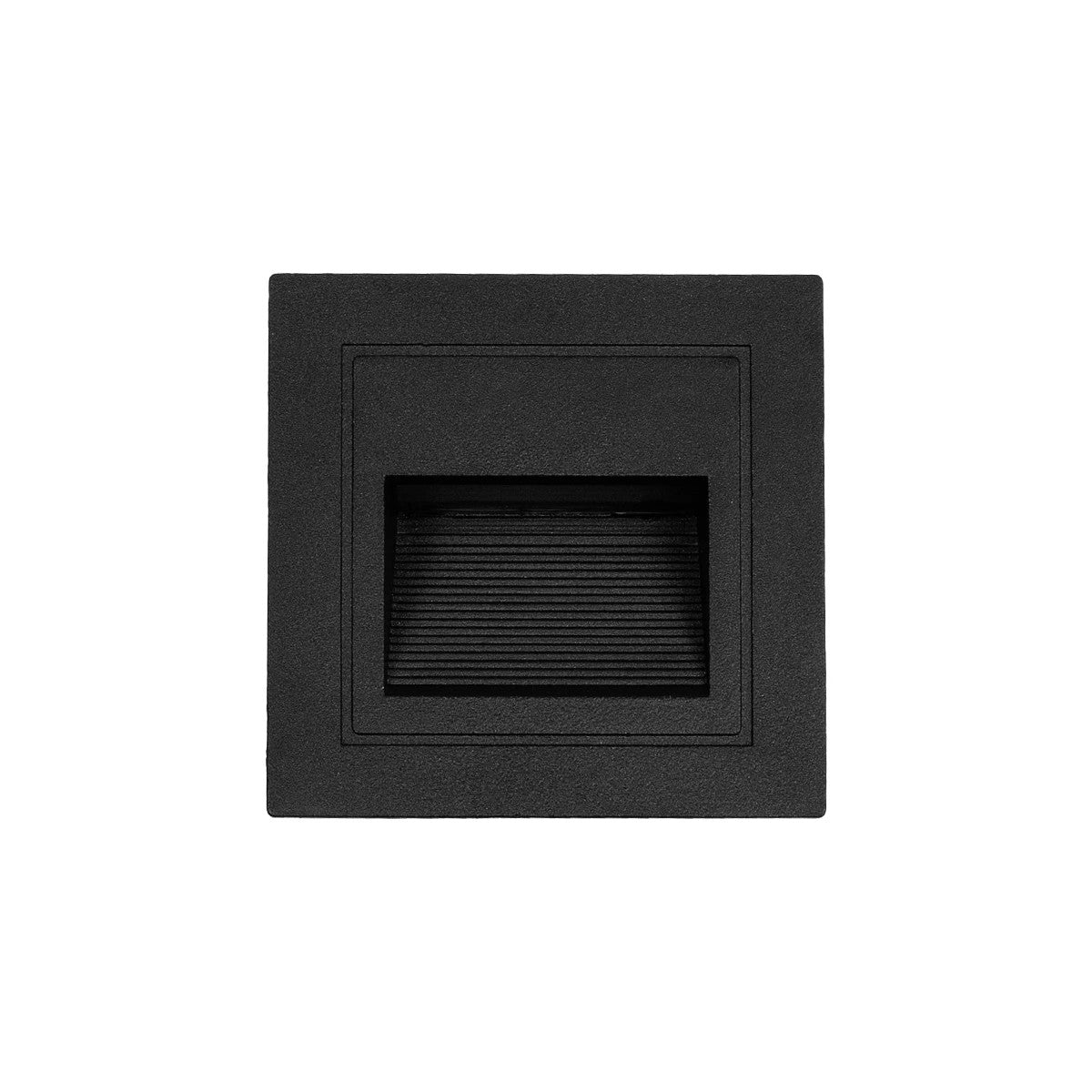 STEPART KLV-101-0077 Χωνευτό Φωτιστικό Σκαλοπατιού / Διαδρόμου LED 3W 375lm 45° AC 220-240V Αδιάβροχο IP65 Θερμό Λευκό 2700K - Lumileds SMD Chip & TÜV SÜD Driver - Μαύρο Ματ - Μ8.5 x Π5 x Υ8.5 / Q6.72 x 6.72