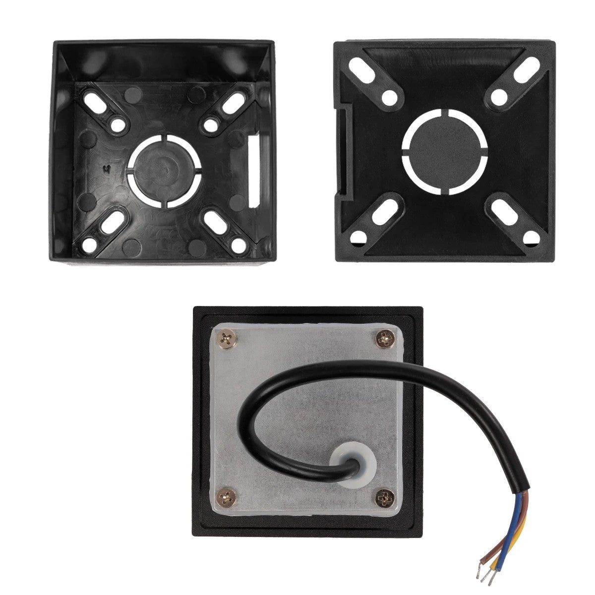 STEPART KLV-101-0077 Χωνευτό Φωτιστικό Σκαλοπατιού / Διαδρόμου LED 3W 375lm 45° AC 220-240V Αδιάβροχο IP65 Θερμό Λευκό 2700K - Lumileds SMD Chip & TÜV SÜD Driver - Μαύρο Ματ - Μ8.5 x Π5 x Υ8.5 / Q6.72 x 6.72