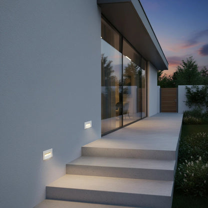 STEPART KLV-101-0082 Χωνευτό Φωτιστικό Σκαλοπατιού / Διαδρόμου LED 3W 375lm 45° AC 220-240V Αδιάβροχο IP65 Θερμό Λευκό 2700K - Lumileds SMD Chip & TÜV SÜD Driver - Λευκό Ματ - Μ10.5 x Π4.5 x Υ6 / Q9.12 x 4.49